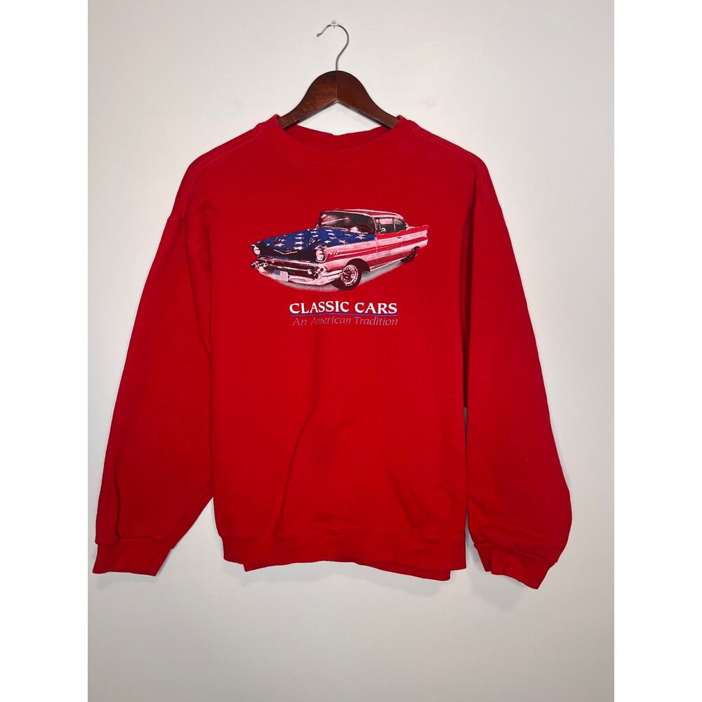 1990s American Tradition Classic Cars Pluma Heavyweight Fleece Sweatshirt XL